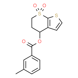 ChemSpider 2D Image | 7,7-Dioxido-5,6-dihydro-4H-thieno[2,3-b]thiopyran-4-yl 3-methylbenzoate | C15H14O4S2