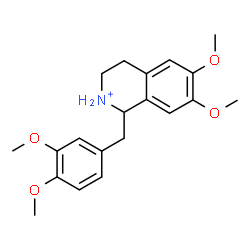 ChemSpider 2D Image | 1-(3,4-Dimethoxybenzyl)-6,7-dimethoxy-1,2,3,4-tetrahydroisoquinolinium | C20H26NO4