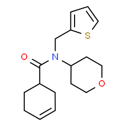 ChemSpider 2D Image | N-(Tetrahydro-2H-pyran-4-yl)-N-(2-thienylmethyl)-3-cyclohexene-1-carboxamide | C17H23NO2S