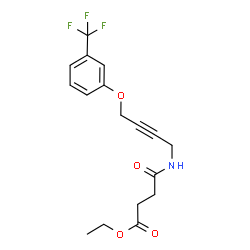 ChemSpider 2D Image | Ethyl 4-oxo-4-({4-[3-(trifluoromethyl)phenoxy]-2-butyn-1-yl}amino)butanoate | C17H18F3NO4