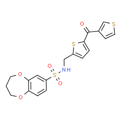ChemSpider 2D Image | N-{[5-(3-Thienylcarbonyl)-2-thienyl]methyl}-3,4-dihydro-2H-1,5-benzodioxepine-7-sulfonamide | C19H17NO5S3