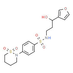 ChemSpider 2D Image | 4-(1,1-Dioxido-1,2-thiazinan-2-yl)-N-[3-(3-furyl)-3-hydroxypropyl]benzenesulfonamide | C17H22N2O6S2