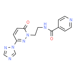 ChemSpider 2D Image | N-{2-[6-Oxo-3-(1H-1,2,4-triazol-1-yl)-1(6H)-pyridazinyl]ethyl}isonicotinamide | C14H13N7O2