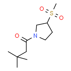 ChemSpider 2D Image | 3,3-Dimethyl-1-[3-(methylsulfonyl)-1-pyrrolidinyl]-1-butanone | C11H21NO3S