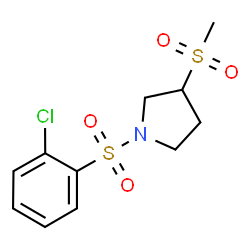 ChemSpider 2D Image | 1-[(2-Chlorophenyl)sulfonyl]-3-(methylsulfonyl)pyrrolidine | C11H14ClNO4S2