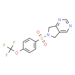 ChemSpider 2D Image | 6-{[4-(Trifluoromethoxy)phenyl]sulfonyl}-6,7-dihydro-5H-pyrrolo[3,4-d]pyrimidine | C13H10F3N3O3S