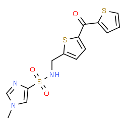 ChemSpider 2D Image | 1-Methyl-N-{[5-(2-thienylcarbonyl)-2-thienyl]methyl}-1H-imidazole-4-sulfonamide | C14H13N3O3S3