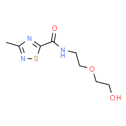 ChemSpider 2D Image | N-[2-(2-Hydroxyethoxy)ethyl]-3-methyl-1,2,4-thiadiazole-5-carboxamide | C8H13N3O3S