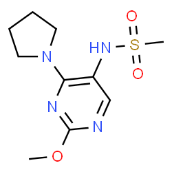 ChemSpider 2D Image | N-[2-Methoxy-4-(1-pyrrolidinyl)-5-pyrimidinyl]methanesulfonamide | C10H16N4O3S