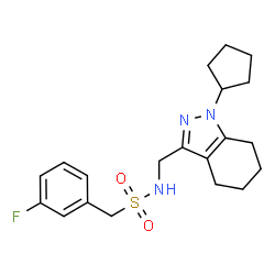 ChemSpider 2D Image | N-[(1-Cyclopentyl-4,5,6,7-tetrahydro-1H-indazol-3-yl)methyl]-1-(3-fluorophenyl)methanesulfonamide | C20H26FN3O2S