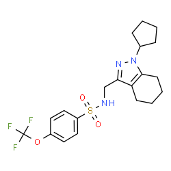 ChemSpider 2D Image | N-[(1-Cyclopentyl-4,5,6,7-tetrahydro-1H-indazol-3-yl)methyl]-4-(trifluoromethoxy)benzenesulfonamide | C20H24F3N3O3S