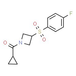 ChemSpider 2D Image | Cyclopropyl{3-[(4-fluorophenyl)sulfonyl]-1-azetidinyl}methanone | C13H14FNO3S
