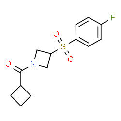 ChemSpider 2D Image | Cyclobutyl{3-[(4-fluorophenyl)sulfonyl]-1-azetidinyl}methanone | C14H16FNO3S