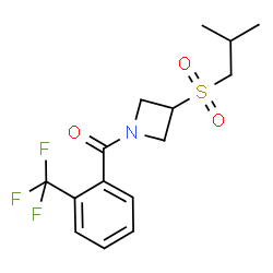 ChemSpider 2D Image | [3-(Isobutylsulfonyl)-1-azetidinyl][2-(trifluoromethyl)phenyl]methanone | C15H18F3NO3S