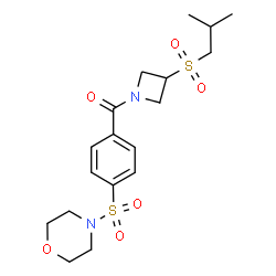ChemSpider 2D Image | [3-(Isobutylsulfonyl)-1-azetidinyl][4-(4-morpholinylsulfonyl)phenyl]methanone | C18H26N2O6S2