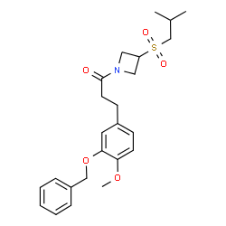 ChemSpider 2D Image | 3-[3-(Benzyloxy)-4-methoxyphenyl]-1-[3-(isobutylsulfonyl)-1-azetidinyl]-1-propanone | C24H31NO5S