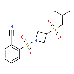 ChemSpider 2D Image | 2-{[3-(Isobutylsulfonyl)-1-azetidinyl]sulfonyl}benzonitrile | C14H18N2O4S2