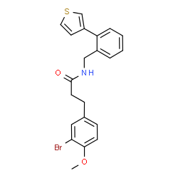ChemSpider 2D Image | 3-(3-Bromo-4-methoxyphenyl)-N-[2-(3-thienyl)benzyl]propanamide | C21H20BrNO2S