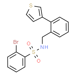 ChemSpider 2D Image | 2-Bromo-N-[2-(3-thienyl)benzyl]benzenesulfonamide | C17H14BrNO2S2