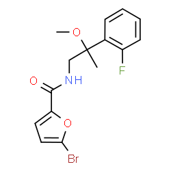 ChemSpider 2D Image | 5-Bromo-N-[2-(2-fluorophenyl)-2-methoxypropyl]-2-furamide | C15H15BrFNO3