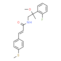 ChemSpider 2D Image | (2E)-N-[2-(2-Fluorophenyl)-2-methoxypropyl]-3-[4-(methylsulfanyl)phenyl]acrylamide | C20H22FNO2S