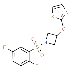 ChemSpider 2D Image | 2-({1-[(2,5-Difluorophenyl)sulfonyl]-3-azetidinyl}oxy)-1,3-thiazole | C12H10F2N2O3S2