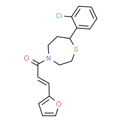 ChemSpider 2D Image | (2E)-1-[7-(2-Chlorophenyl)-1,4-thiazepan-4-yl]-3-(2-furyl)-2-propen-1-one | C18H18ClNO2S