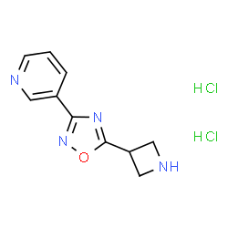 ChemSpider 2D Image | 3-[5-(3-Azetidinyl)-1,2,4-oxadiazol-3-yl]pyridine dihydrochloride | C10H12Cl2N4O