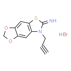 ChemSpider 2D Image | 7-(2-Propyn-1-yl)[1,3]dioxolo[4,5-f][1,3]benzothiazol-6(7H)-imine hydrobromide (1:1) | C11H9BrN2O2S