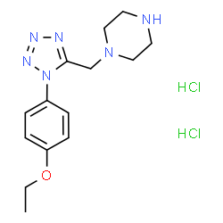 ChemSpider 2D Image | 1-{[1-(4-Ethoxyphenyl)-1H-tetrazol-5-yl]methyl}piperazine dihydrochloride | C14H22Cl2N6O