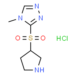 ChemSpider 2D Image | 4-Methyl-3-(3-pyrrolidinylsulfonyl)-4H-1,2,4-triazole hydrochloride (1:1) | C7H13ClN4O2S