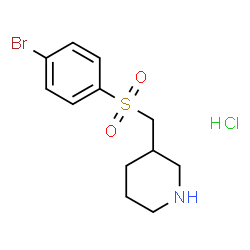 ChemSpider 2D Image | 3-{[(4-Bromophenyl)sulfonyl]methyl}piperidine hydrochloride (1:1) | C12H17BrClNO2S