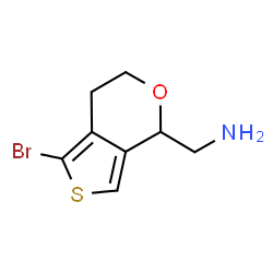ChemSpider 2D Image | 1-(1-Bromo-6,7-dihydro-4H-thieno[3,4-c]pyran-4-yl)methanamine | C8H10BrNOS