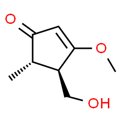 ChemSpider 2D Image | (4R,5S)-4-(Hydroxymethyl)-3-methoxy-5-methyl-2-cyclopenten-1-one | C8H12O3