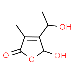 ChemSpider 2D Image | 5-Hydroxy-4-(1-hydroxyethyl)-3-methyl-2(5H)-furanone | C7H10O4