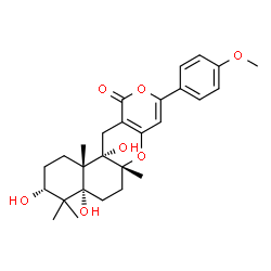 ChemSpider 2D Image | (3R,4aR,6aR,12aS,12bS)-3,4a,12a-Trihydroxy-9-(4-methoxyphenyl)-4,4,6a,12b-tetramethyl-1,3,4,4a,5,6,6a,12,12a,12b-decahydro-2H,11H-benzo[f]pyrano[4,3-b]chromen-11-one | C27H34O7