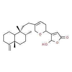ChemSpider 2D Image | 5-Hydroxy-4-(5-{2-[(1R,2R,4aS,8aR)-1,2,4a-trimethyl-5-methylenedecahydro-1-naphthalenyl]ethyl}-3,6-dihydro-2H-pyran-2-yl)-2(5H)-furanone | C25H36O4