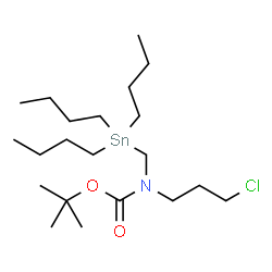 ChemSpider 2D Image | tert-Butyl (3-chloropropyl)((tributylstannyl)methyl)carbamate | C21H44ClNO2Sn