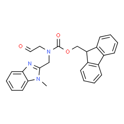 ChemSpider 2D Image | 9H-Fluoren-9-ylmethyl [(1-methyl-1H-benzimidazol-2-yl)methyl](2-oxoethyl)carbamate | C26H23N3O3