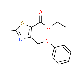 ChemSpider 2D Image | Ethyl 2-bromo-4-(phenoxymethyl)thiazole-5-carboxylate | C13H12BrNO3S