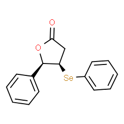 ChemSpider 2D Image | (4R,5R)-5-Phenyl-4-(phenylselanyl)dihydro-2(3H)-furanone | C16H14O2Se