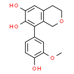 ChemSpider 2D Image | 8-(4-Hydroxy-3-methoxyphenyl)-3,4-dihydro-1H-isochromene-6,7-diol | C16H16O5