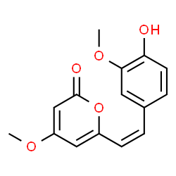 ChemSpider 2D Image | 6-[(Z)-2-(4-Hydroxy-3-methoxyphenyl)vinyl]-4-methoxy-2H-pyran-2-one | C15H14O5