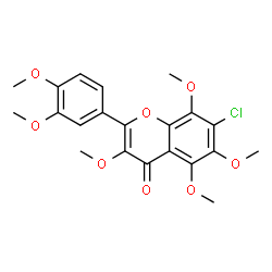 ChemSpider 2D Image | 7-Chloro-2-(3,4-dimethoxyphenyl)-3,5,6,8-tetramethoxy-4H-chromen-4-one | C21H21ClO8