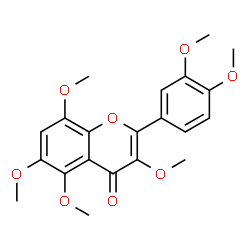 ChemSpider 2D Image | 2-(3,4-Dimethoxyphenyl)-3,5,6,8-tetramethoxy-4H-chromen-4-one | C21H22O8