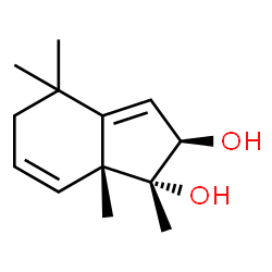 ChemSpider 2D Image | (1R,2R,7aR)-1,4,4,7a-Tetramethyl-2,4,5,7a-tetrahydro-1H-indene-1,2-diol | C13H20O2