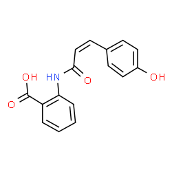 ChemSpider 2D Image | 2-{[(2Z)-3-(4-Hydroxyphenyl)-2-propenoyl]amino}benzoic acid | C16H13NO4