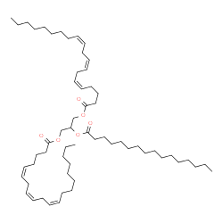ChemSpider 2D Image | 2-(Palmitoyloxy)-1,3-propanediyl (5Z,8Z,11Z,5'Z,8'Z,11'Z)bis(-5,8,11-icosatrienoate) | C59H102O6
