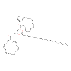 ChemSpider 2D Image | 2-(Icosanoyloxy)-1,3-propanediyl (5Z,8Z,11Z,14Z,17Z,5'Z,8'Z,11'Z,14'Z,17'Z)bis(-5,8,11,14,17-icosapentaenoate) | C63H102O6