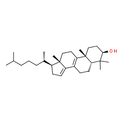 ChemSpider 2D Image | (3alpha,5alpha,10alpha,13alpha,17alpha,20S)-4,4-Dimethylcholesta-8,14-dien-3-ol | C29H48O